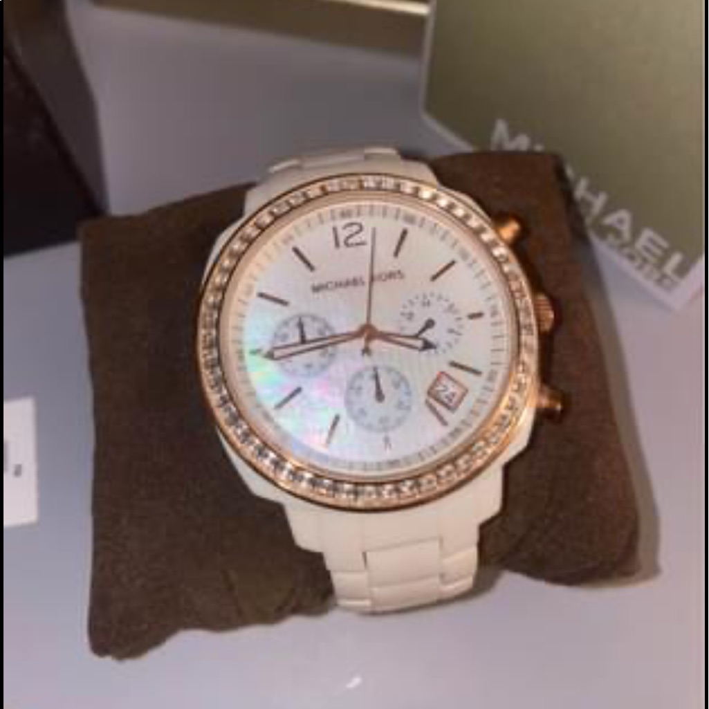 Michael Kors White With Crystals Watch